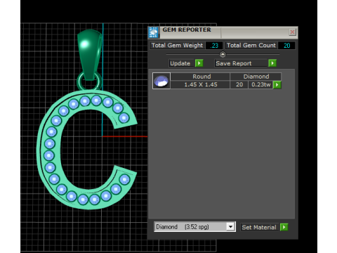C ALPHABETS GOLD PENDANT 3D PRINTABLE MODEL 3D 프린트 모델