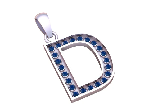 PINGENTE DE OURO D ALFABETOS Modelo de Impressão 3D