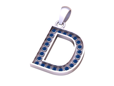 D ALPHBETS GOLD PENDANT Model Cetak 3D