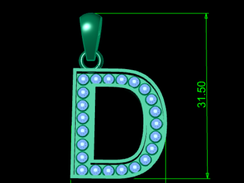 D ALPHBETS GOLD PENDANT Model Cetak 3D