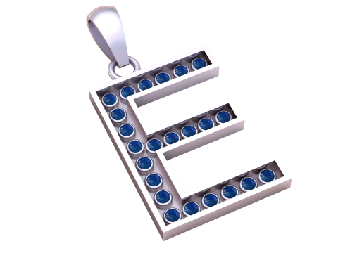 E ALPHABETS GOLD PENDANT 3D PRINTABLE MODEL 3D 打印模型