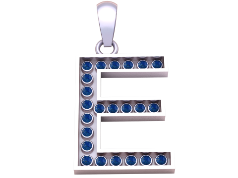 E ALPHABETS GOLD PENDANT 3D PRINTABLE MODEL 3D 打印模型