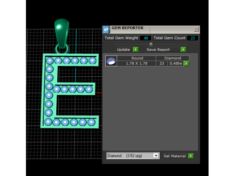 E ALPHABETS GOLD PENDANT 3D PRINTABLE MODEL 3D 打印模型