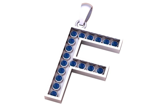 F ALFABETO PINGENTE DE OURO 3D IMPRIM&iacute;VEL MODELO Modelo de Impressão 3D