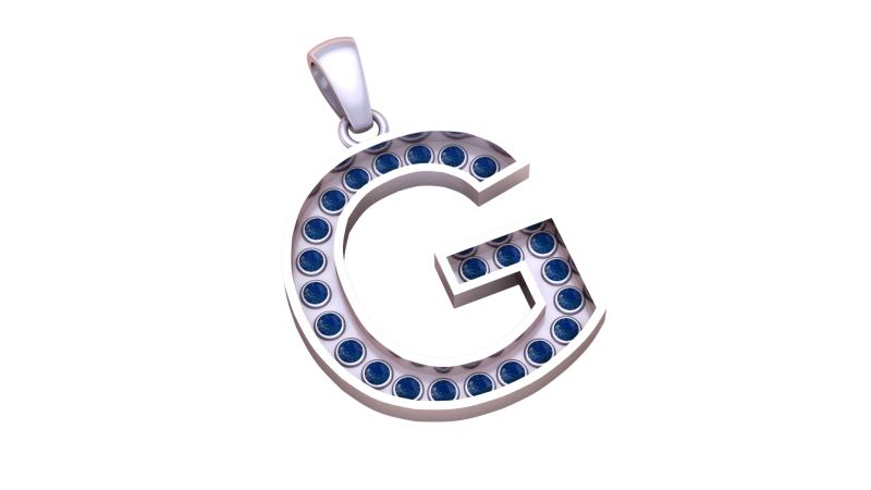 G ALPHBETS GOLD PENDANT 3D PRINTABLE MODEL 3D 프린트 모델 .c4d .max .obj .3ds .fbx .stl .blend