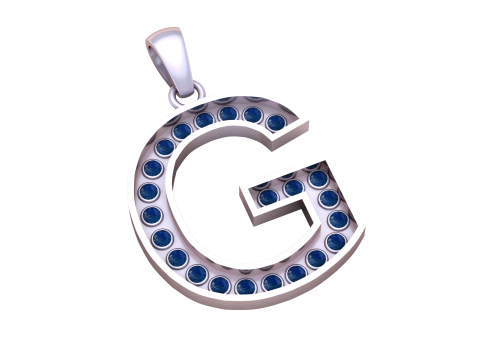 G ALPHBETS GOLD PENDANT 3D PRINTABLE MODEL 3D Принт Модель