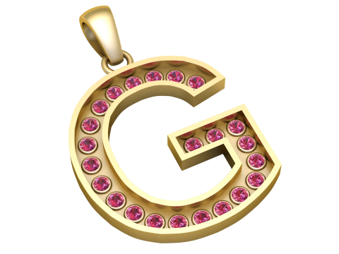 G ALPHBETS GOLD PENDANT 3D PRINTABLE MODEL 3D 프린트 모델