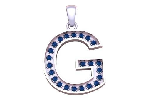 G ALPHBETS GOLD PENDANT 3D PRINTABLE MODEL 3D 프린트 모델