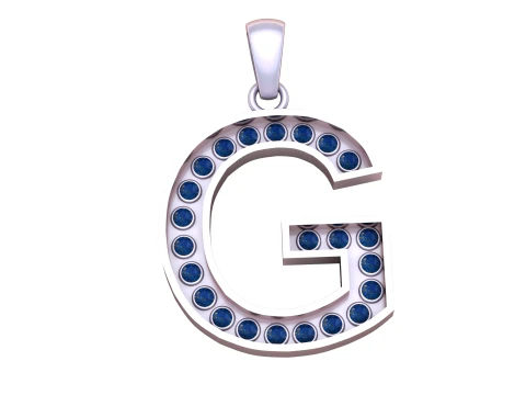 G ALFABETOS PINGENTE DE OURO 3D IMPRIM&iacute;VEL MODELO Modelo de Impressão 3D