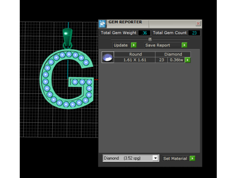 G ALPHBETS GOLD PENDANT 3D PRINTABLE MODEL 3D 프린트 모델