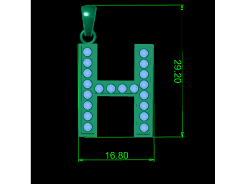 H ALPHABETS GOLD PENDANT 3D PRINTABLE MODEL Modello di stampa 3D