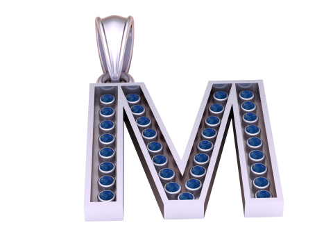 M ALPHABTTES GOLD PENDANT 3D PRINTABLE MODEL Modello di stampa 3D