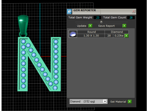 N ALPHBETS GOLD PENDANT 3D PRINTABLE MODEL Model Cetak 3D