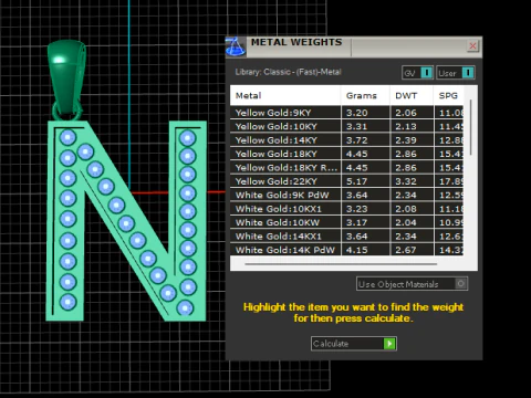 N ALPHBETS GOLD PENDANT 3D PRINTABLE MODEL 3D Print Model
