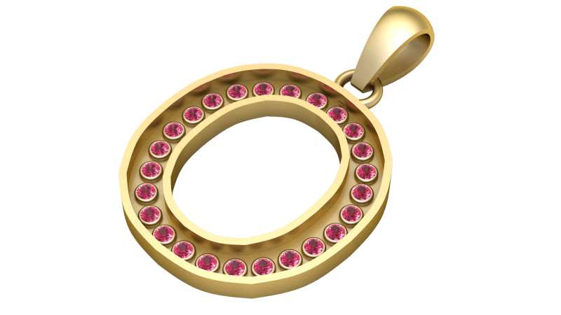 9O ALPHABETS GOLD PENDANT 3D PRINTABLE MODEL 3D Print Model .c4d .max .obj .3ds .fbx .stl .blend 