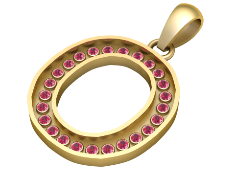 9O ALPHABETS GOLD PENDANT 3D PRINTABLE MODEL 3D Druckmodell