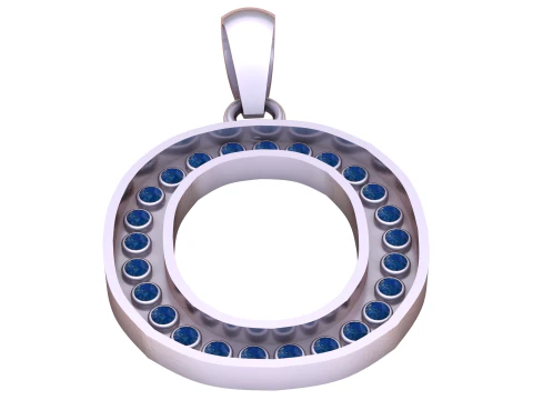 9O ALFABETOS PINGENTE DE OURO 3D IMPRIM&iacute;VEL MODELO Modelo de Impressão 3D