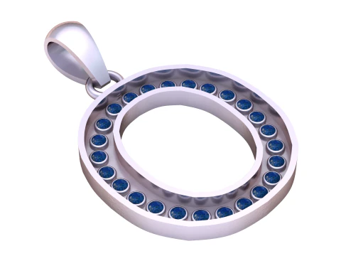 9O ALFABETOS PINGENTE DE OURO 3D IMPRIM&iacute;VEL MODELO Modelo de Impressão 3D