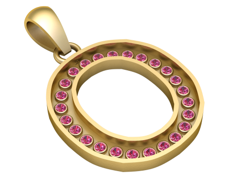 9O ALPHABETS GOLD PENDANT 3D PRINTABLE MODEL 3D Print Model