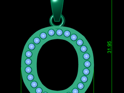 9O ALPHABETS GOLD PENDANT 3D PRINTABLE MODEL 3D Print Model