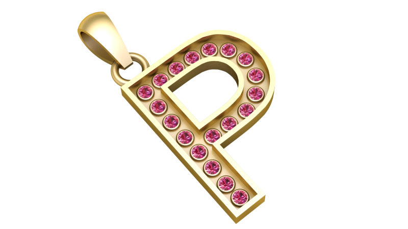 P ALHBETS GOLD PENDANT 3D PRINTABLE MODEL 3D Принт Модель .c4d .max .obj .3ds .fbx .stl .blend