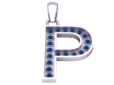 P ALHBETS PINGENTE DE OURO 3D IMPRIM&iacute;VEL MODELO Modelo de Impressão 3D