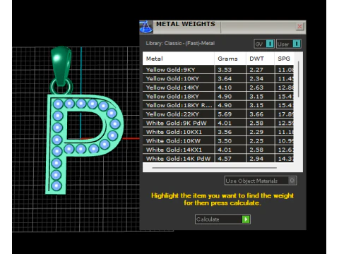 P ALHBETS PINGENTE DE OURO 3D IMPRIM&iacute;VEL MODELO Modelo de Impressão 3D