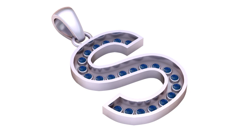 S ALFABETOS PINGENTE DE OURO 3D IMPRIM&iacute;VEL MODELO Modelo de Impressão 3D .c4d .max .obj .3ds .fbx .stl .blend 