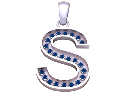 S ALPHABETS GOLD PENDANT 3D PRINTABLE MODEL 3D Print Model