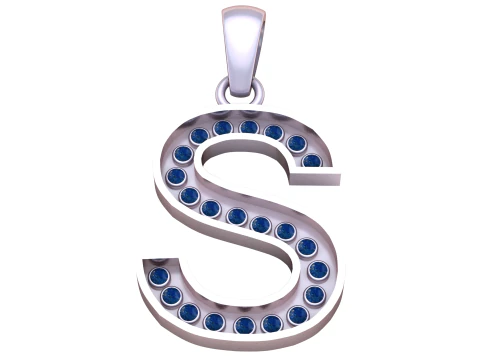 S ALFABETOS PINGENTE DE OURO 3D IMPRIM&iacute;VEL MODELO Modelo de Impressão 3D