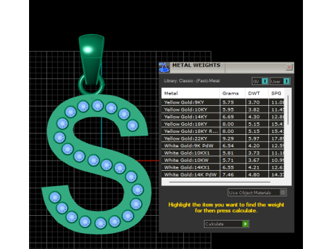 S ALPHABETS GOLD PENDANT 3D PRINTABLE MODEL 3D Print Model