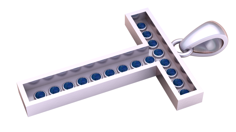 T ALPHABETS GOLD PENDANT 3D PRINTABLE MODEL Model do druku 3D .c4d .max .obj .3ds .fbx .stl .blend 