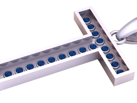 T ALFABETOS PINGENTE DE OURO 3D IMPRIM&iacute;VEL MODELO Modelo de Impressão 3D