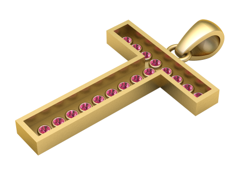 T ALPHABETS GOLD PENDANT 3D PRINTABLE MODEL Model do druku 3D