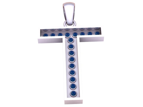 T ALFABETOS PINGENTE DE OURO 3D IMPRIM&iacute;VEL MODELO Modelo de Impressão 3D