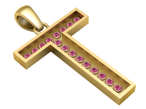 T ALPHABETS GOLD PENDANT 3D PRINTABLE MODEL Model do druku 3D