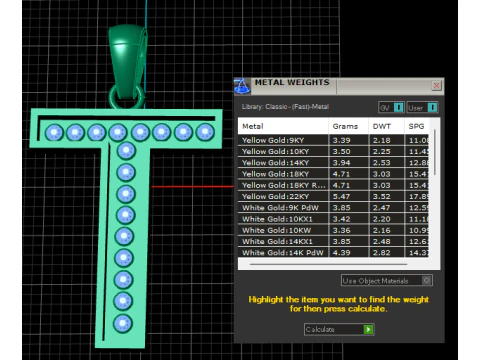 T ALFABETOS PINGENTE DE OURO 3D IMPRIM&iacute;VEL MODELO Modelo de Impressão 3D