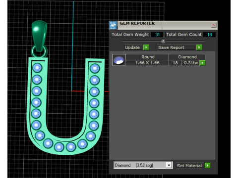 U ALPHABETS GOLD PENDANT 3D PRINTABLE MODEL 3D Print Model