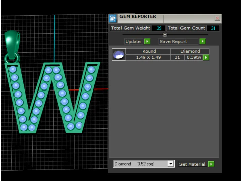 W ALPHBETS GOLD PENDANT 3D PRINTABLE MODEL 3D Print Model