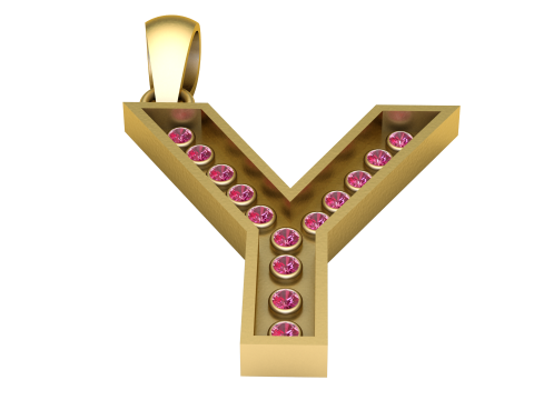 Y ALPHABETS GOLD PENDANT 3D PRINTABLE MODEL 3D Print Model