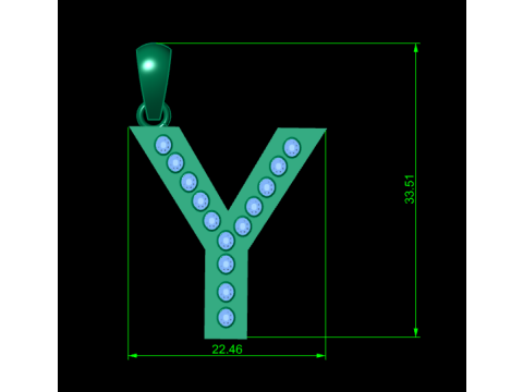 Y ALPHABETS GOLD PENDANT 3D PRINTABLE MODEL 3D Print Model