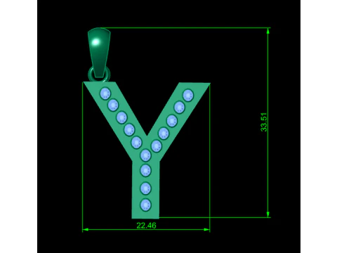 Y ALPHABETS GOLD PENDANT 3D PRINTABLE MODEL 3D Print Model