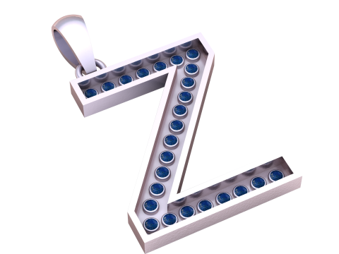 Z ALPHBETS GOLD PENDANT 3D PRINTABLE MODEL 3D Print Model