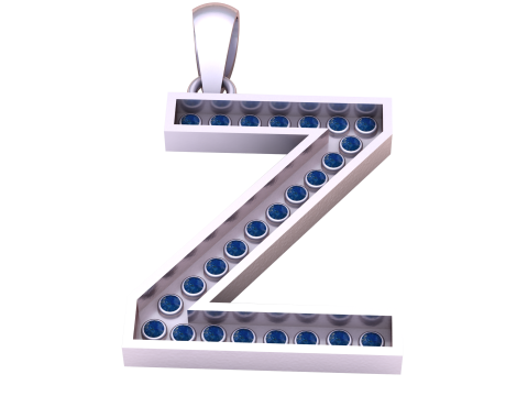 Z ALPHBETS GOLD PENDANT 3D PRINTABLE MODEL 3D Print Model