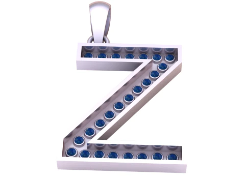 Z ALFABETOS PINGENTE DE OURO 3D IMPRIM&iacute;VEL MODELO Modelo de Impressão 3D