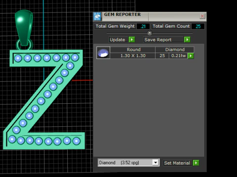 Z ALFABETOS PINGENTE DE OURO 3D IMPRIM&iacute;VEL MODELO Modelo de Impressão 3D