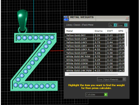 Z ALFABETOS PINGENTE DE OURO 3D IMPRIM&iacute;VEL MODELO Modelo de Impressão 3D