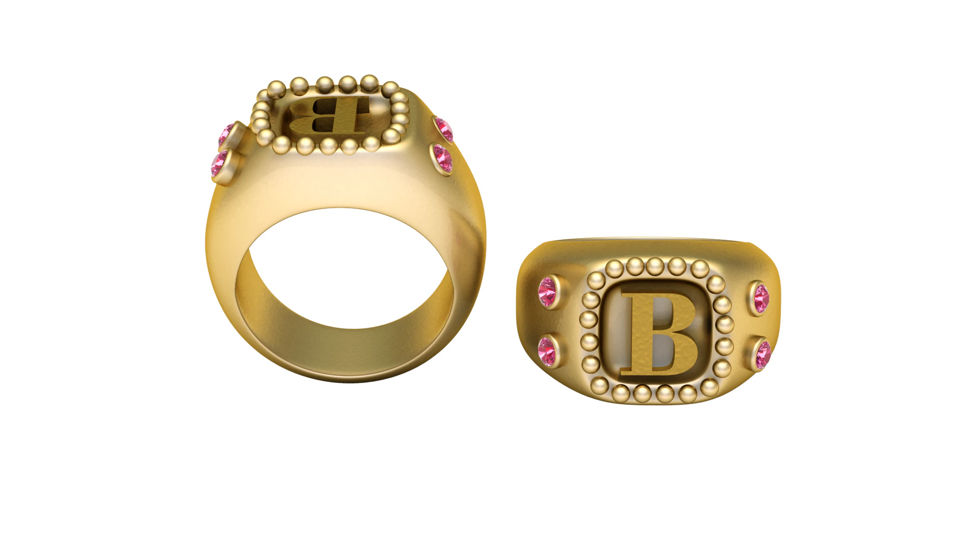 B DESIGN GOLD RING 3D PRINTABLE MODEL 3D Print Model .c4d .max .obj .3ds .fbx .stl .blend