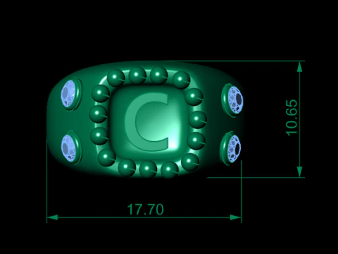 C DESING GOLD RING 3D PRINTABLE MODEL 3D Print Model