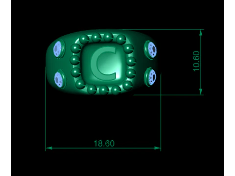 C DESING GOLD RING 3D PRINTABLE MODEL 3D Print Model